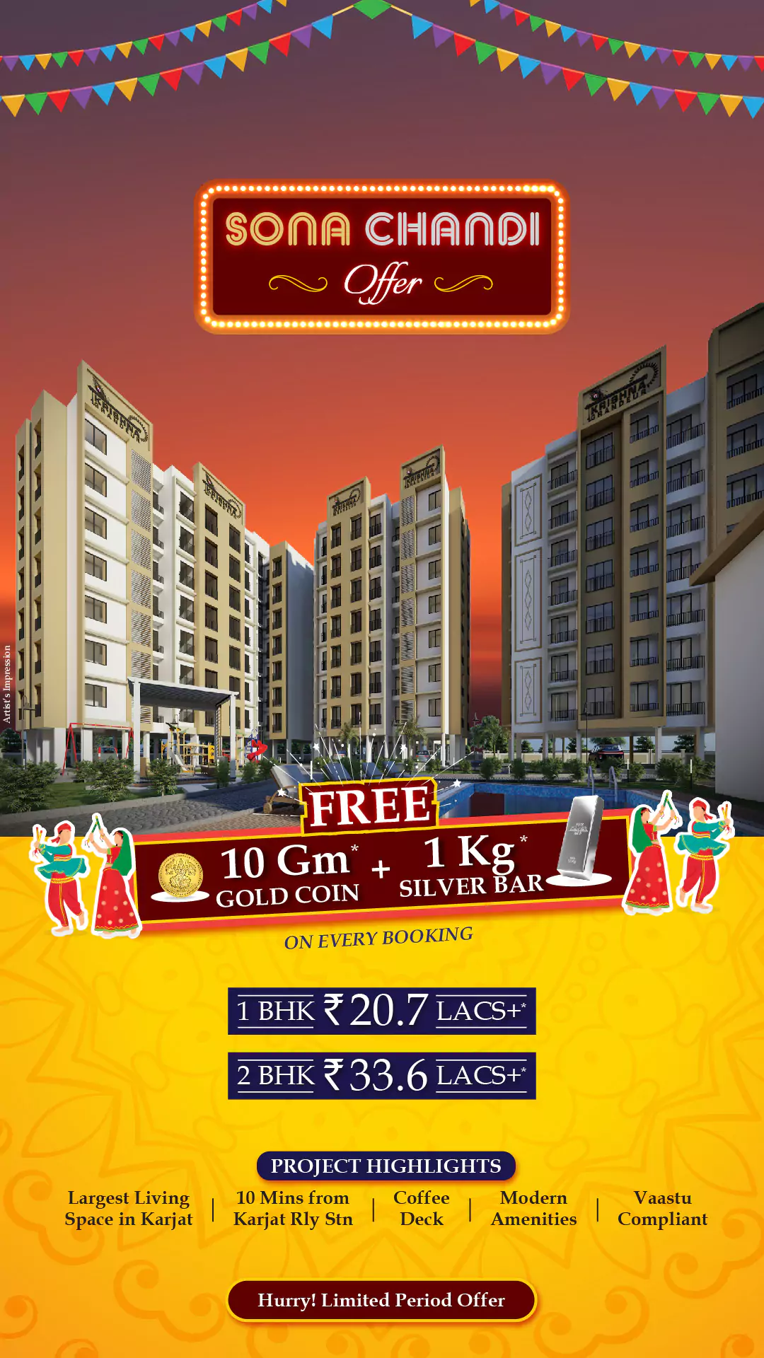 Krishna Grandeur Karjat 1 & 2 BHK Residential Property in Karjat